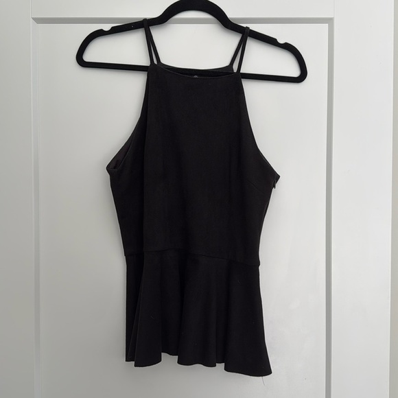 Design Lab Lord & Taylor Tops - Suede peplum halter top